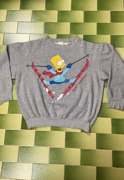 Vintage 90s Bart Simpson Skiing Sweatshirt Crewneck