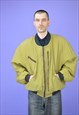 Vintage yellow windbreaker bomber puffer jacket
