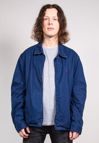 VINTAGE 90'S DARK BLUE RALPH LAUREN BOMBER JACKET