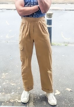 Cargo Pants Trousers Belted Straight Leg