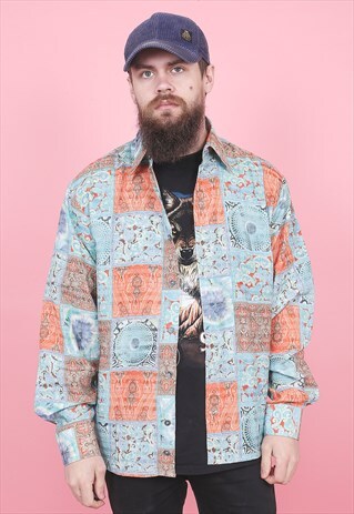 VINTAGE CRAZY PATTERNED SHIRT /R12041