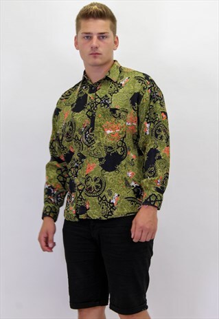 VINTAGE CRAZY PATTERN LONG SLEEVED FESTIVAL SHIRT
