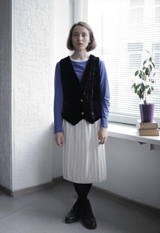 VINTAGE 80'S BLACK VELVET VEST