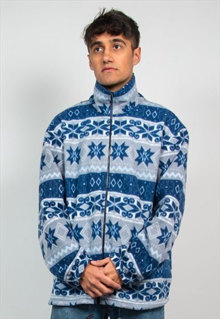 90'S BLUE FAIRISLE FLEECE JACKET