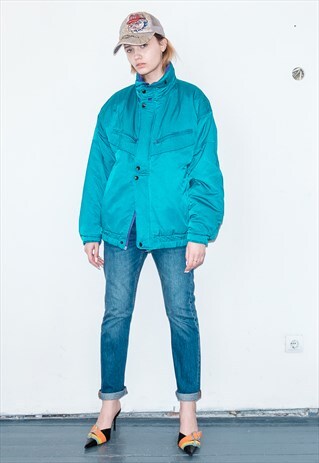 VINTAGE TURQUOISE COLOR PUFF JACKET / UNISEX