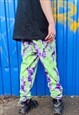CHECK PRINT JOGGERS HANDMADE RAVER PANTS CHESS OVERALLS 