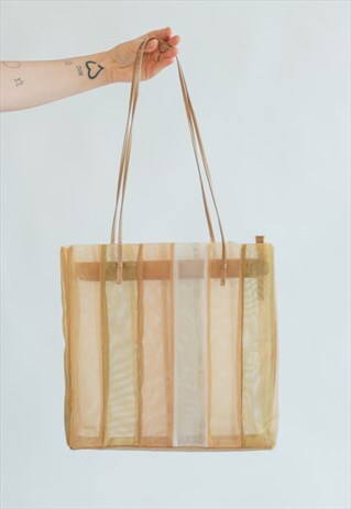 VINTAGE 80S' MESH TOTE BAG IN NUDE