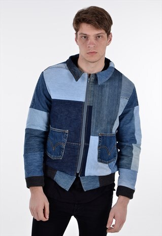 LEVI'S HANDMADE PATCHWORK DENIM BOMBER JACKET