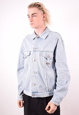 SCHOTT MENS VINTAGE DENIM JACKET MEDIUM BLUE 90S