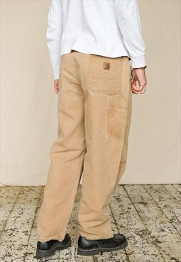 Vintage Carhartt Carpenter Trousers Men's Beige