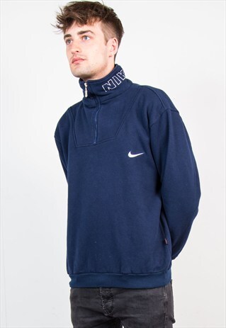 90'S NIKE NAVY QUARTER ZIP SWEATER