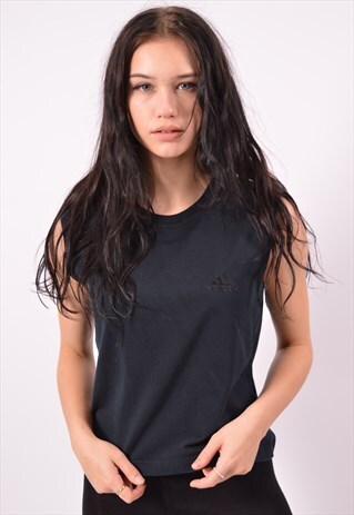 VINTAGE ADIDAS VEST TOP BLACK