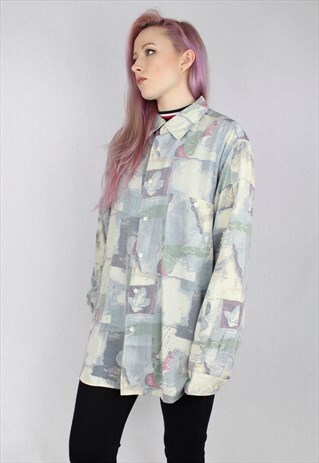 VINTAGE 80S/90S OVERSIZED PATTERNED SHIRT