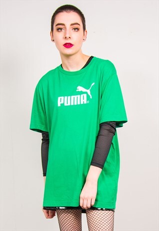 PUMA VINTAGE 90'S GREEN OVERSIZED SHORT SLEEVE T-SHIRT