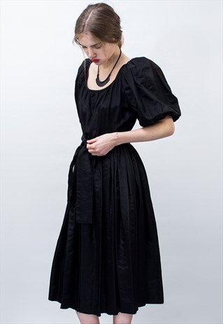 CHRISTMAS PARTY VINTAGE 1950'S SATEEN DRESS