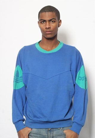 VINTAGE ADIDAS LOGO SWEATSHIRT BLUE
