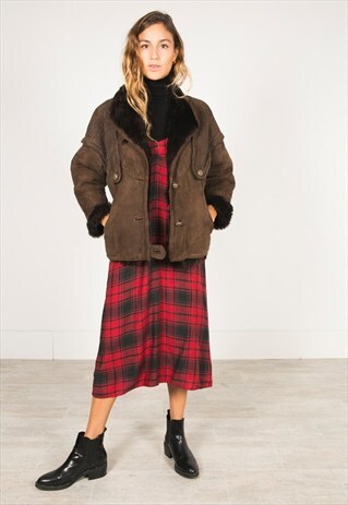 VINTAGE 80S WINTER SHEEPSKIN COAT / R0080