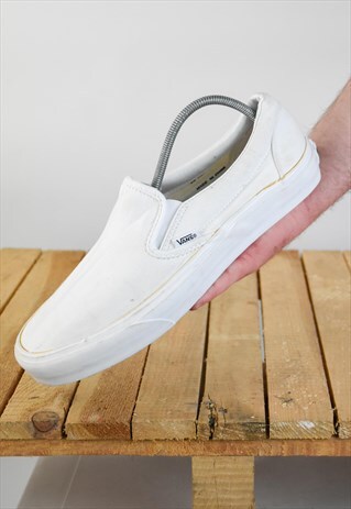 WHITE VANS SLIP ONS UK 9 US 10 EU 43