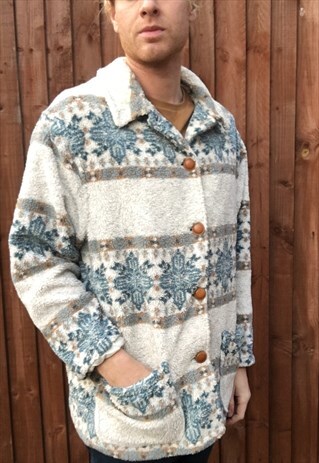 VINTAGE FLEECE AZREC NAVAJO CHUNKY WINTER JACKET