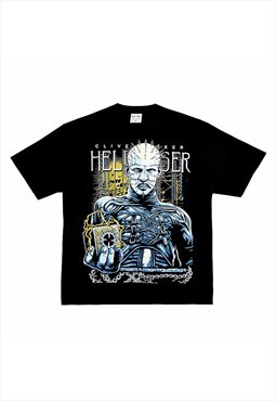 Black Hellraiser  Graphic movie Retro T shirt tee 
