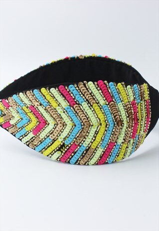 HANDMADE HAIRHOOPS,SEQUINNED HEADBAND, COLOURFUL HEADBAND