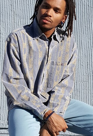 90S SURFER FADED ABSTRACT PATTERN SHIRT