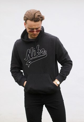 NIKE USA 90S VINTAGE JET BLACK HOODED SWEAT
