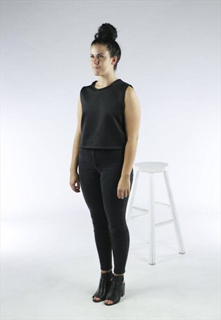 BLACK SILKY TANK TOP / DARK BOXY TOP