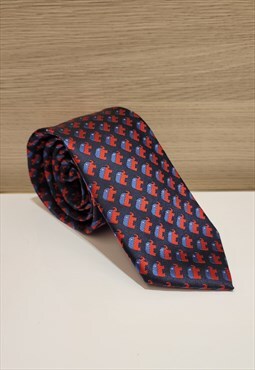Elephant Pattern Ties in Blue color