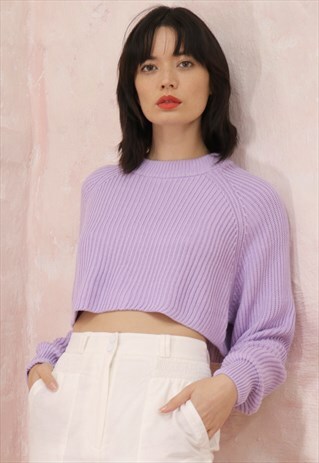 MAYA KNIT CROP TOP - LAVENDER