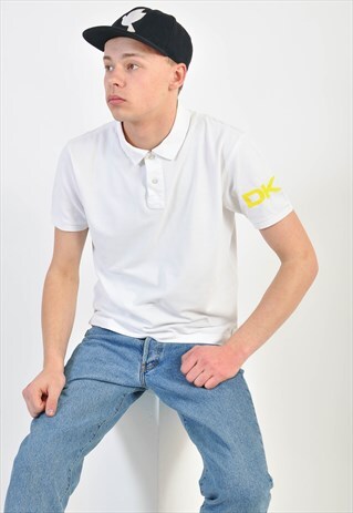 VINTAGE DKNY POLO SHIRT IN WHITE