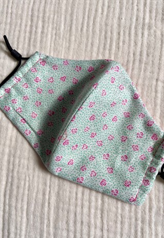 COTTON FACE COVERING IN MINT LIBERTY PRINT