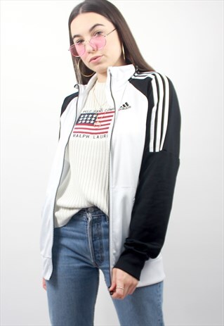 90'S RETRO WHITE TRACK JACKET