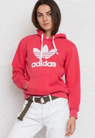 90S VINTAGE PINK ADIDAS HOODIE SWEATSHIRT