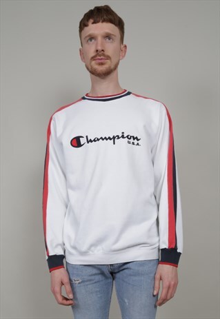VINTAGE 90'S CHAMPION OVERSIZED TRICOLOUR SWEATER