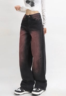 Bleached utility jeans wide denim pants distressed joggers
