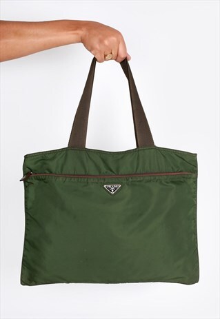VINTAGE PRADA LARGE GREEN NYLON BAG