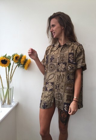 CRAZY PATTERN OVERSIZED RETRO VINTAGE UNISEX FESTIVAL SHIRT