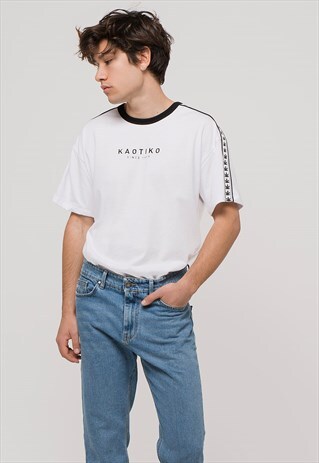 KAOTIKO STRIPES T-SHIRT IN WHITE