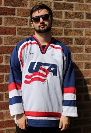 VINTAGE NIKE USA ICE HOCKEY JERSEY NHL