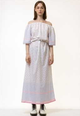 Vintage Woman Maxi Pajama Dress Sleeping Gowns5424