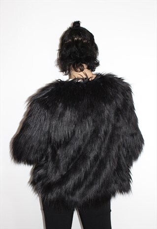 BLACK FAUX FUR JACKET