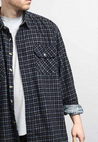 VINTAGE CORDUROY CORD SHIRT BLUE
