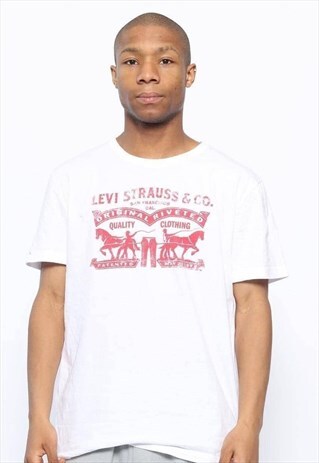 VINTAGE LEVIS BIG LOGO T-SHIRT WHITE