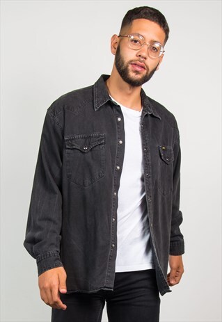 BLACK DENIM SHIRT