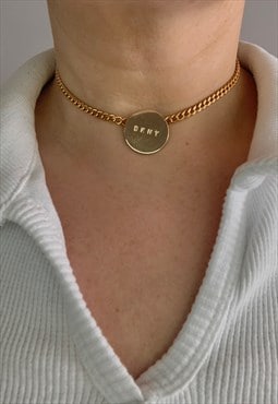 Reworked Authentic DKNY Gold Collar Chain Necklace