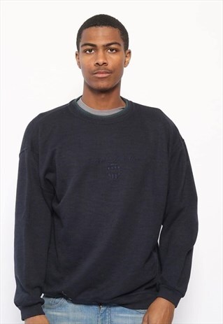 VINTAGE EMBROIDERED LOGO SWEATSHIRT NAVY BLUE