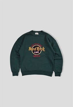 Vintage 90s Hard Rock Cafe Embroidered Logo Sweatshirt