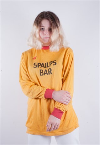 VINTAGE 80'S MUSTARD IRISH FOOTBALL SHIRT