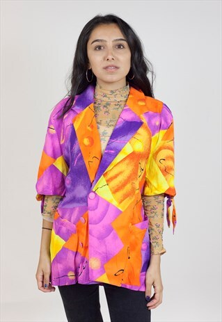 VINTAGE 90'S COLOURFUL PATTERN BLOUSE